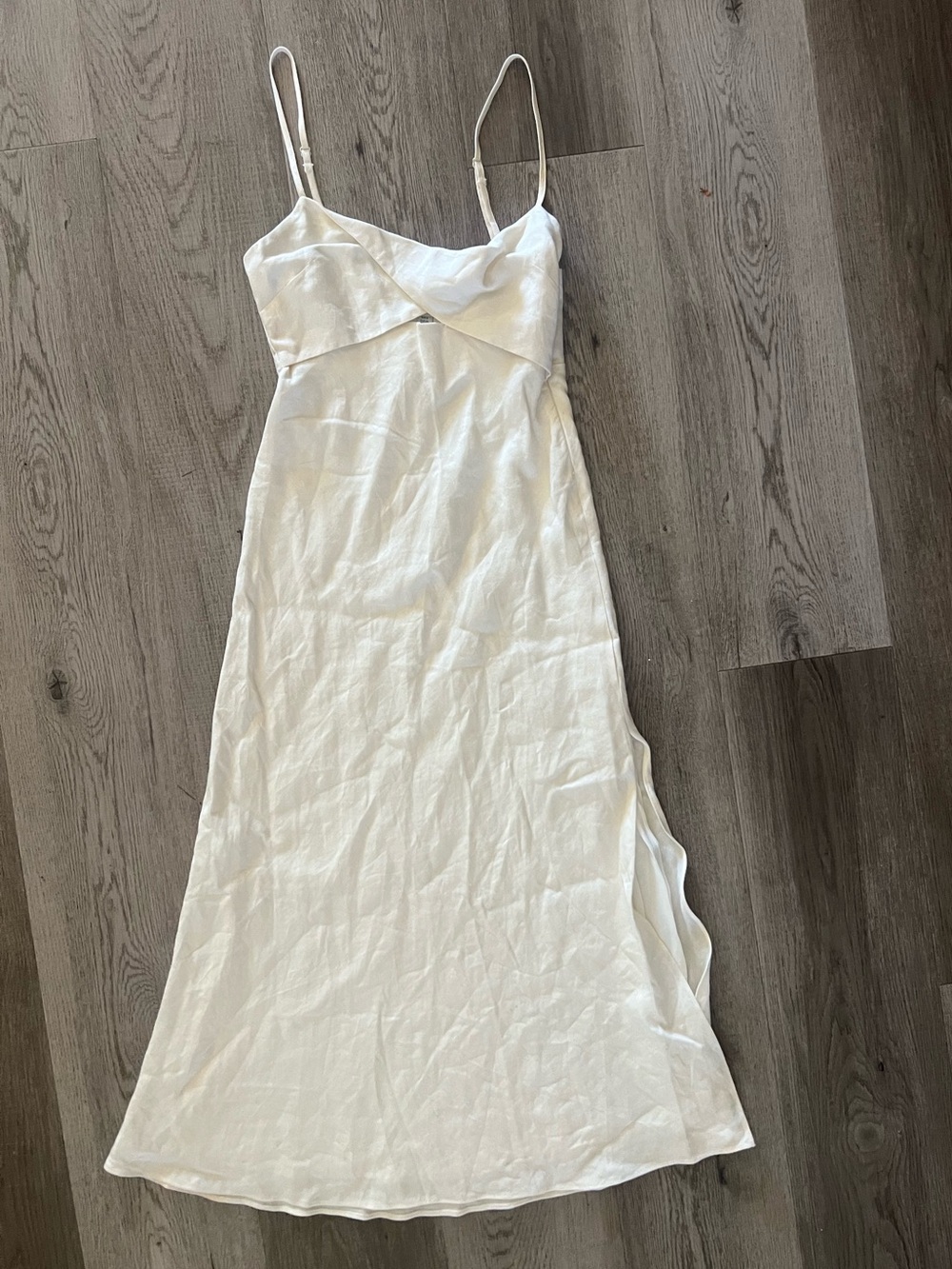 Ever New Cream Linen Blend Spaghetti-Strap Dress with Crossover Bodice 2